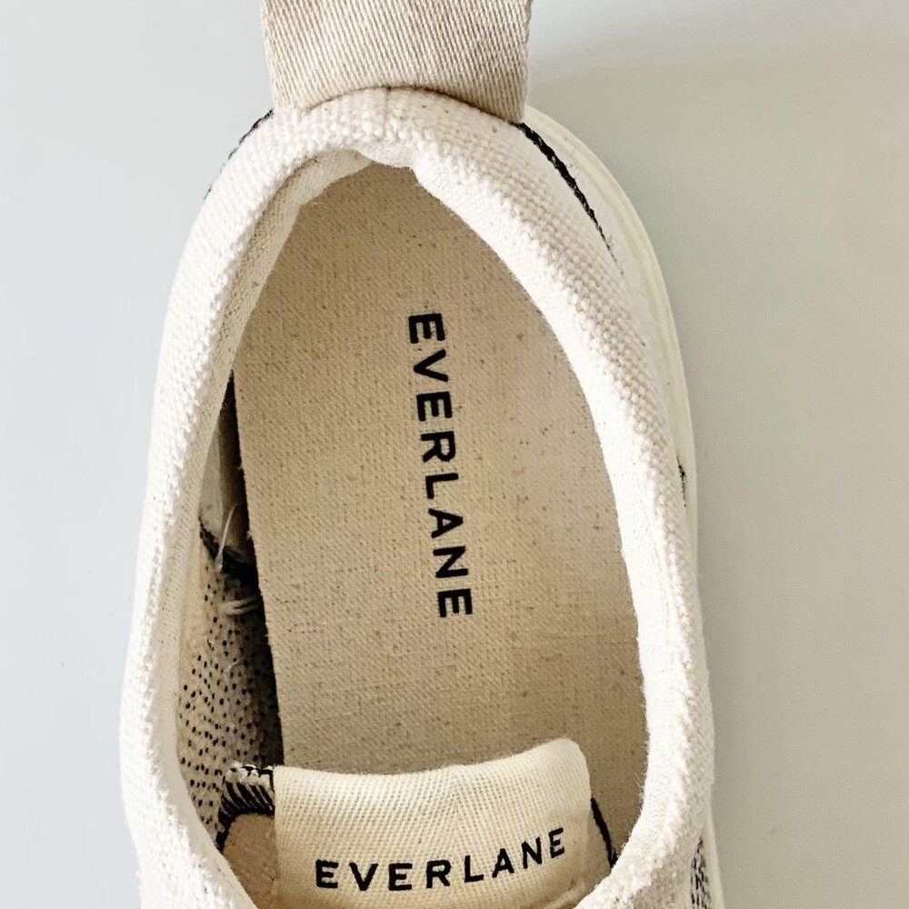 EUC Everlane The Tread-Bare Sneaker, Women's 10, Natural Canvas/Black - Picture 9 of 14